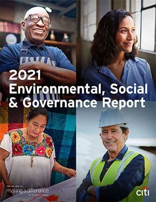 The Environmental, Social, and Governance (ESG) Report for 2020 has been made public by Citi.