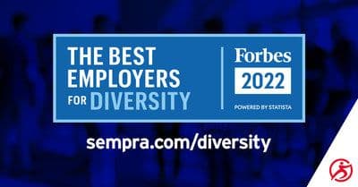 Sempra has been named to the Top 100 list of 'America's Best Employers for Diversity