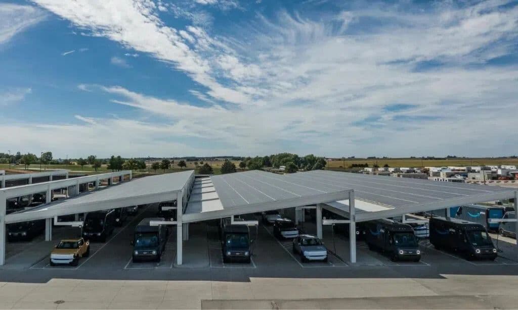 Rivian Solar Charging Site to Power Dozens of Electric Vehicles