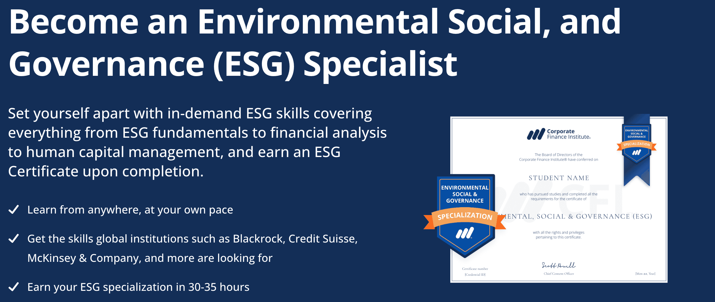 Environmental Social & Governance (ESG) Course | CFI